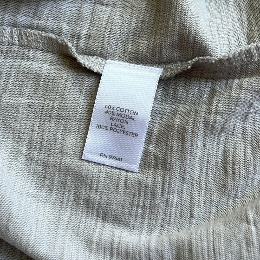 J. Jill soft gray top with lace detail Size S - Picture 5 of 6